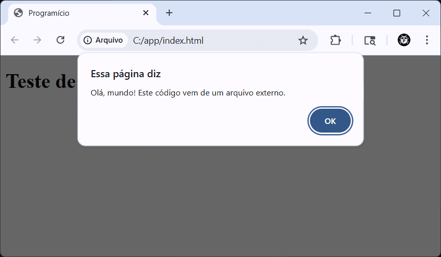 Conexão de scripts JavaScript externos