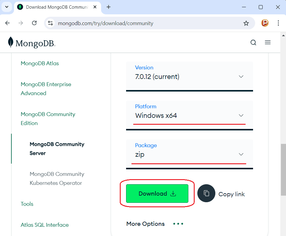 Baixando o MongoDB para Windows