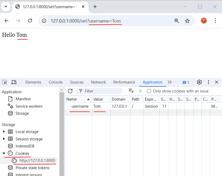 Acessando cookies definidos pelo servidor Django no navegador