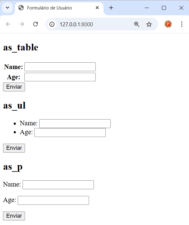 Configuração do layout HTML do formulário
