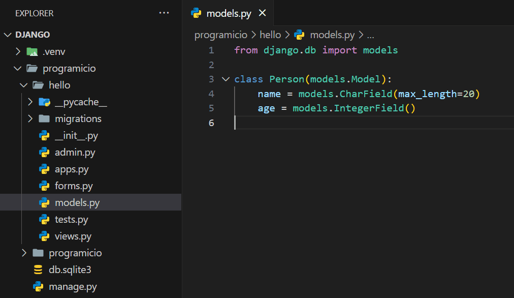 Criando modelos no projeto Django