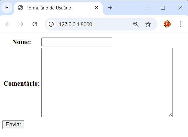 Formulário com campos Nome e Idade