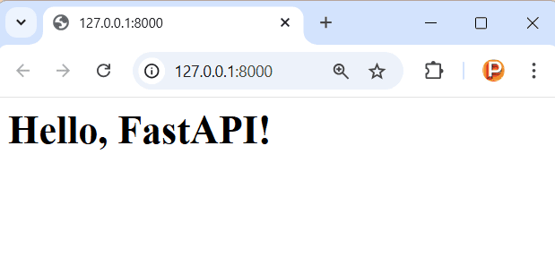 Aplicação FastAPI exibindo a mensagem 'Hello, FastAPI!' no navegador