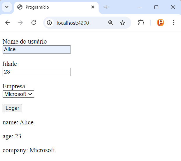 Diretiva ngModel em Angular 