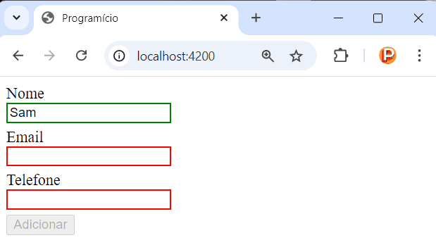 Estilizando Campos Inválidos