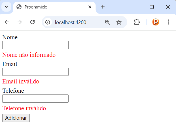 Validações em Angular