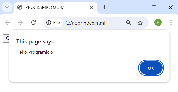 A função alert em JavaScript
