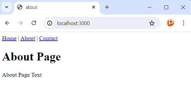 Carregamento Dinâmico de Componentes na Página Web com Solicitação AJAX usando XMLHttpRequest em JavaScript. Página About.