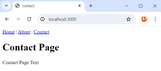 Carregamento Dinâmico de Componentes na Página Web com Solicitação AJAX usando XMLHttpRequest em JavaScript. Página Contact.