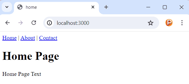 Carregamento Dinâmico de Componentes na Página Web com Solicitação AJAX usando XMLHttpRequest em JavaScript. Página Home.