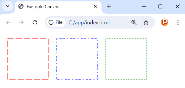 Definindo distâncias entre linhas no canvas com setLineDash em JavaScript