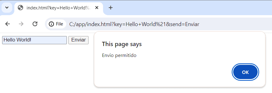 Envio de formulário em JavaScript