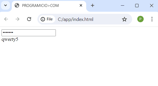 Obtenção de senha com o uso de código em JavaScript