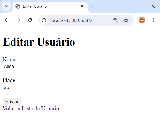 Editando dados do MySQL em Node.js