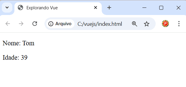 Demonstração de chamada de métodos em Vue.js