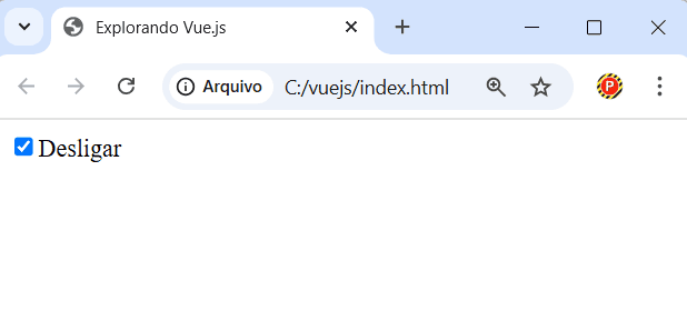 Exemplo de checkbox com valores personalizados em Vue.js
