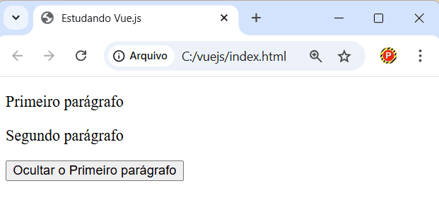 Exemplo de renderização condicional com elemento visível
