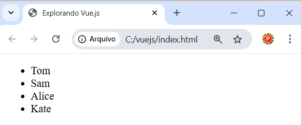 Iterando sobre arrays com Vue.js