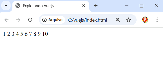 Iterando sobre um intervalo de números com v-for em Vue.js