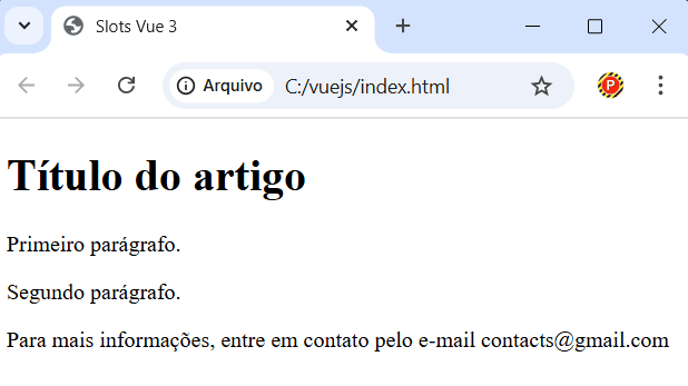 Slots nomeados no Vue.js